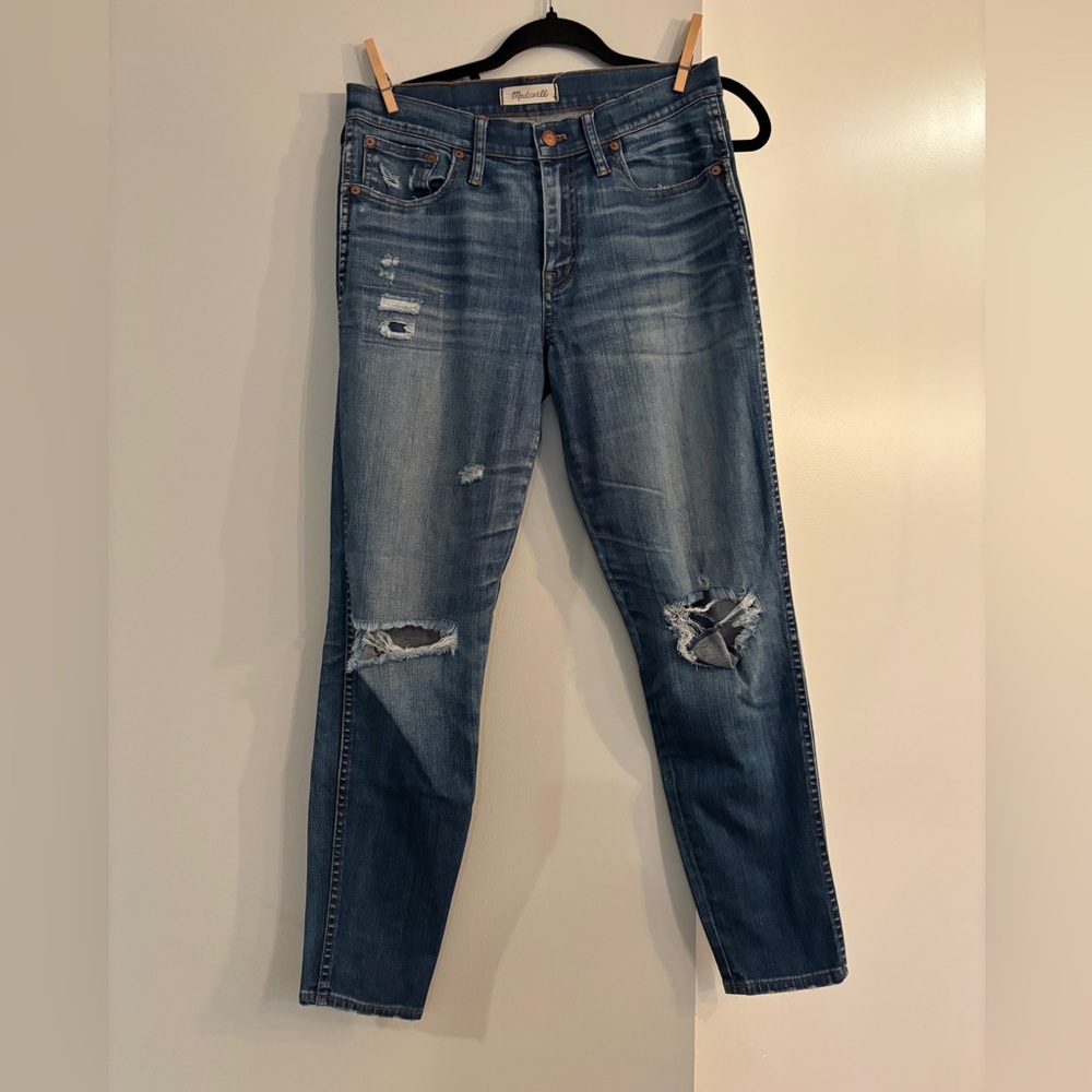 Madewell Ripped Skinny Jeans in Classic Blue